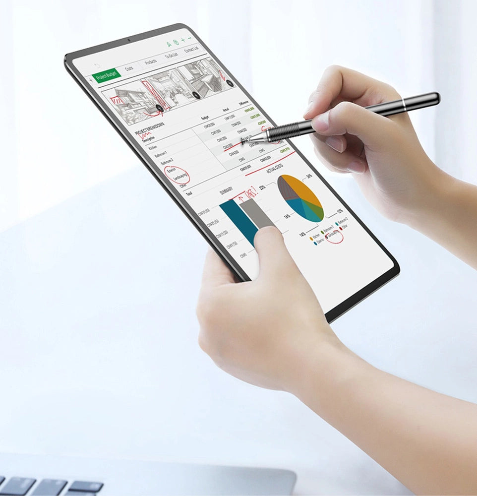 Capacitive Stylus & Gel Pen | Precision Disc | Silver - MIZO.at