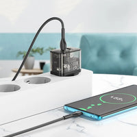 Hoco N34 20W Dual Ladegerät USB-A + USB-C + USB-C Kabel Transparent - MIZO.at
