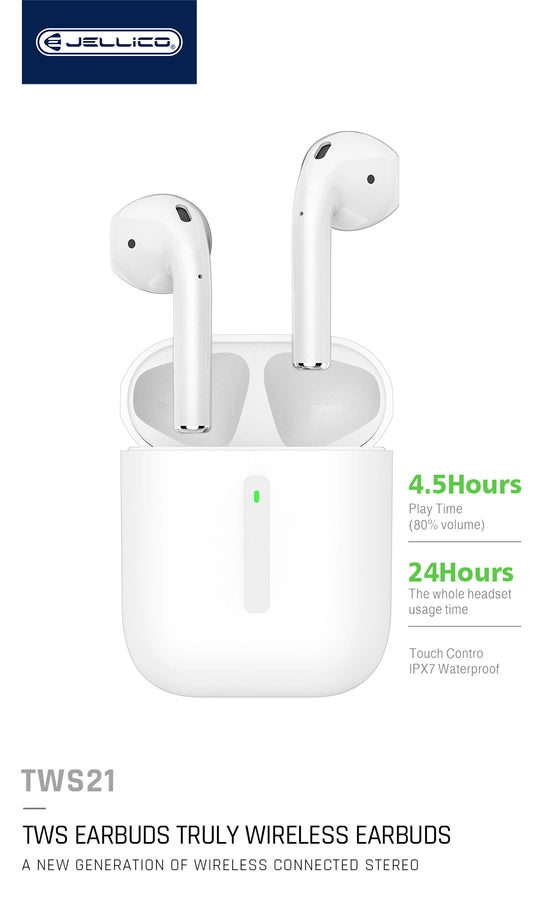 JELLICO TWS21 Wireless Earphones | Bluetooth & Touch Controls - MIZO.at