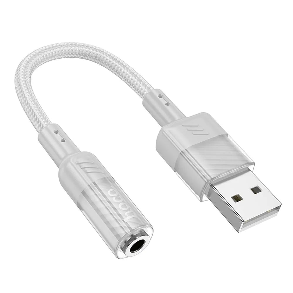 Hoco AUX USB to 3.5mm Jack Adapter | Grey - MIZO.at
