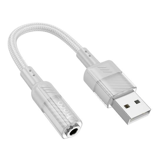 Hoco Aux USB zu 3,5mm Jack Adapter – Grau Kompatibel Praktisch - MIZO.at