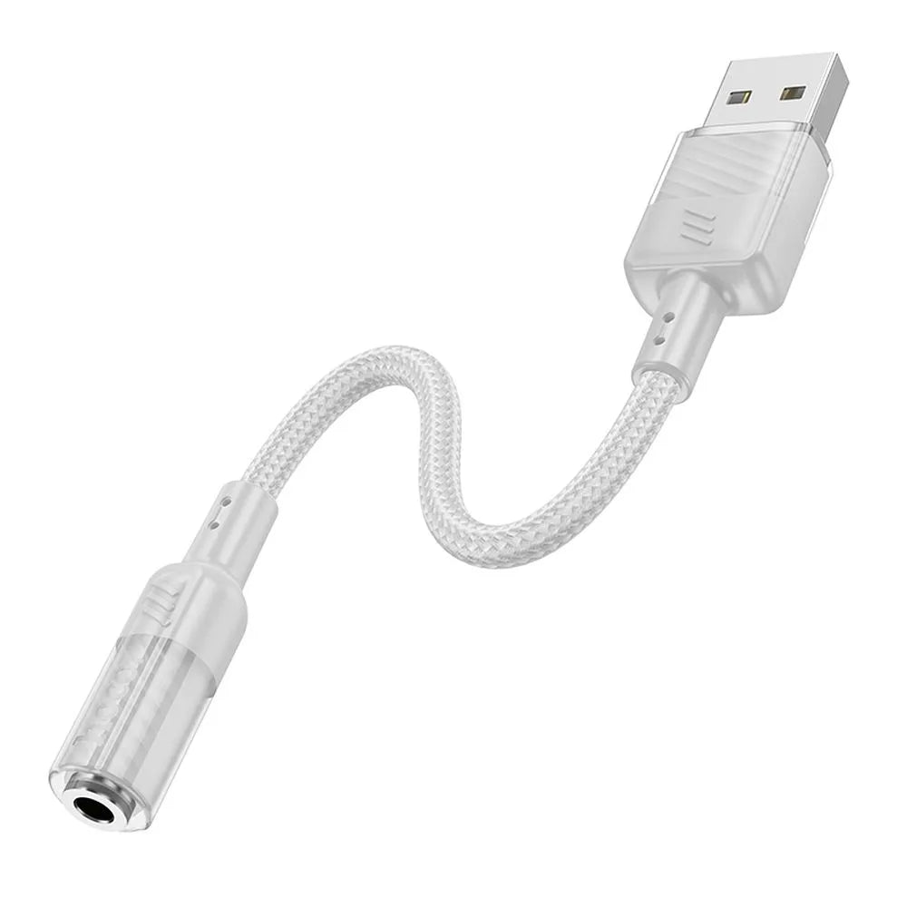 Hoco AUX USB to 3.5mm Jack Adapter | Grey - MIZO.at