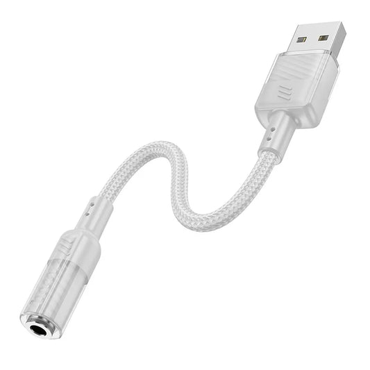 Hoco Aux USB zu 3,5mm Jack Adapter – Grau Kompatibel Praktisch - MIZO.at