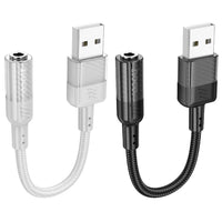 Hoco AUX USB to 3.5mm Jack Adapter | Grey - MIZO.at