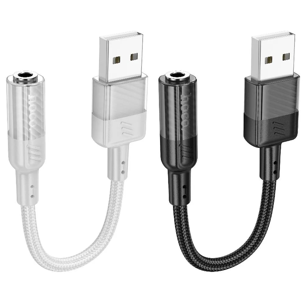 Hoco AUX USB to 3.5mm Jack Adapter | Grey - MIZO.at