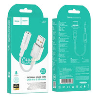 Hoco AUX USB to 3.5mm Jack Adapter | Grey - MIZO.at