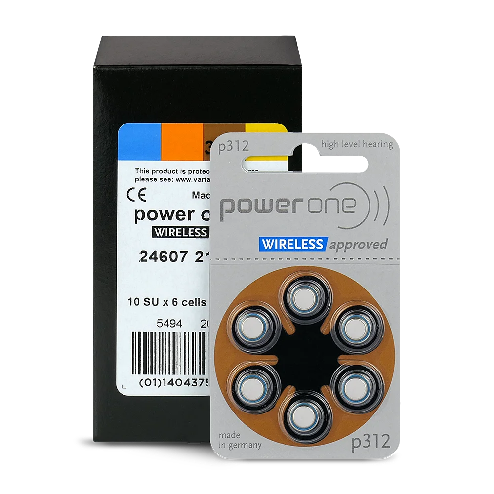 6er Pack Power One Varta Hörgerätebatterien 312 PR41 1,45 V - MIZO.at