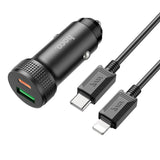 Hoco Auto-Ladegerät 20W – PD QC 18W Type-C USB-A Schwarz Dual Port - MIZO.at