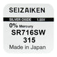 Seizaiken SEIKO 315 SR716SW Silberoxid Uhrbatterie - MIZO.at