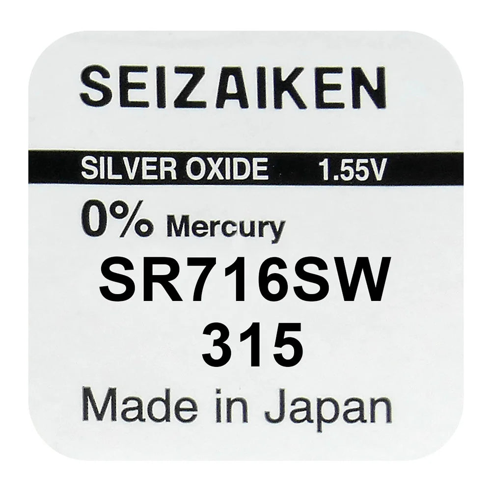 Seizaiken SEIKO 315 SR716SW Silberoxid Uhrbatterie - MIZO.at