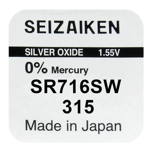 Seizaiken SEIKO 315 SR716SW Silberoxid Uhrbatterie - MIZO.at