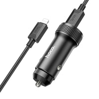 Hoco Car Charger 20W PD + QC 18W | Type-C & USB-A | Black - MIZO.at