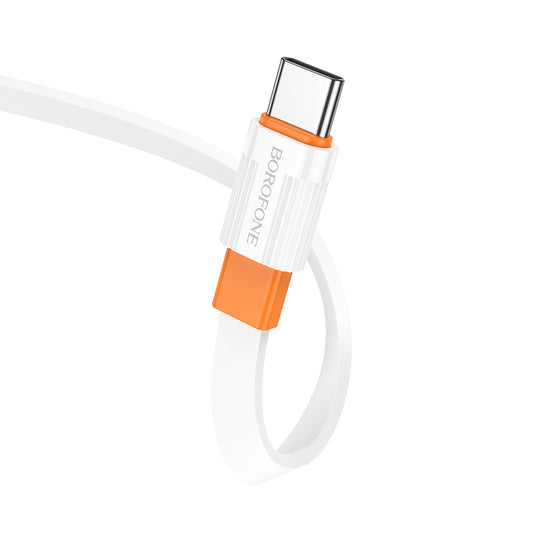 Borofone BX89 Union Cable | USB to Type-C, 3A, 1 Meter, White-Orange - MIZO.at