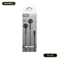 Pavareal PA-E65 Wired Earphones with Microphone | Black - MIZO.at