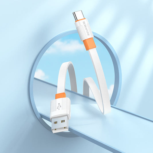Borofone BX89 Union Cable | USB-C 3A, 1 m Weiß/Orange - MIZO.at