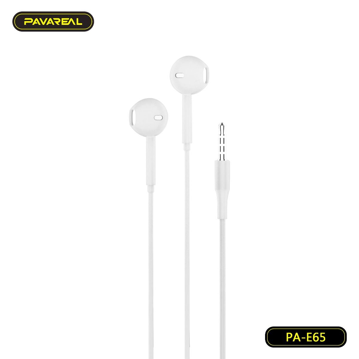Pavareal PA-E65 Wired Earphones with Microphone | White - MIZO.at