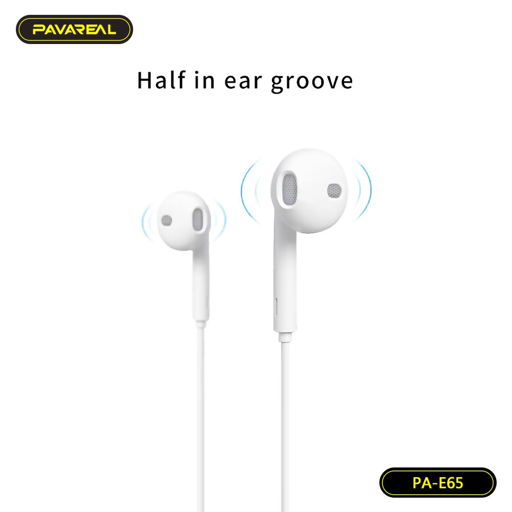 Pavareal PA-E65 Wired Earphones with Microphone | White - MIZO.at
