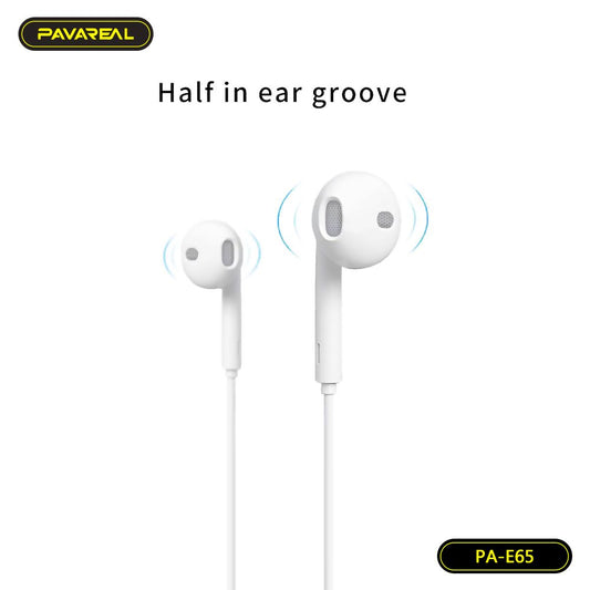 Pavareal PA-E65 Wired Earphones with Microphone | White - MIZO.at