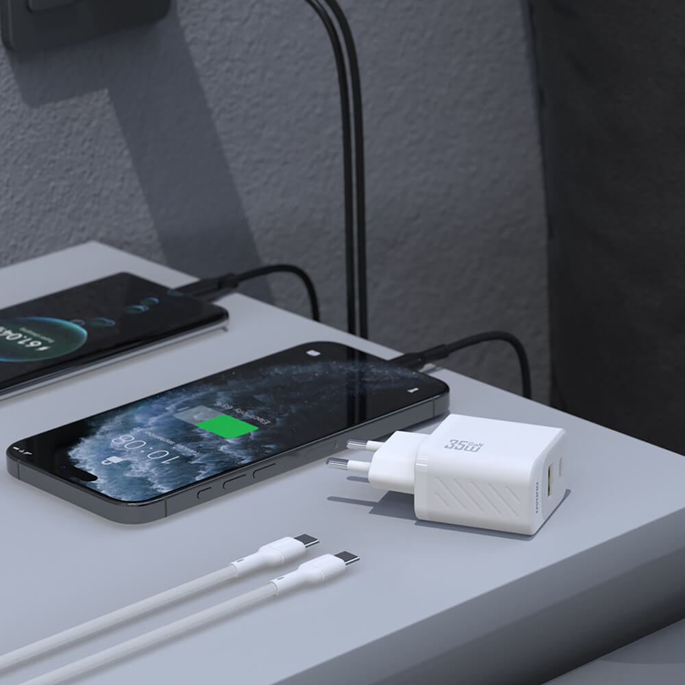 Dudao A27 MaxC 35W GaN Ladeset + USB-C Kabel Weiß - MIZO.at
