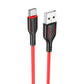 Borofone BX63 Charming Cable | USB-C 3A, 1 m Schwarz/Rot - MIZO.at