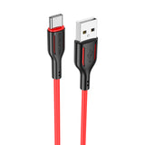 Borofone BX63 Charming Cable | USB-C 3A, 1 m Schwarz/Rot - MIZO.at