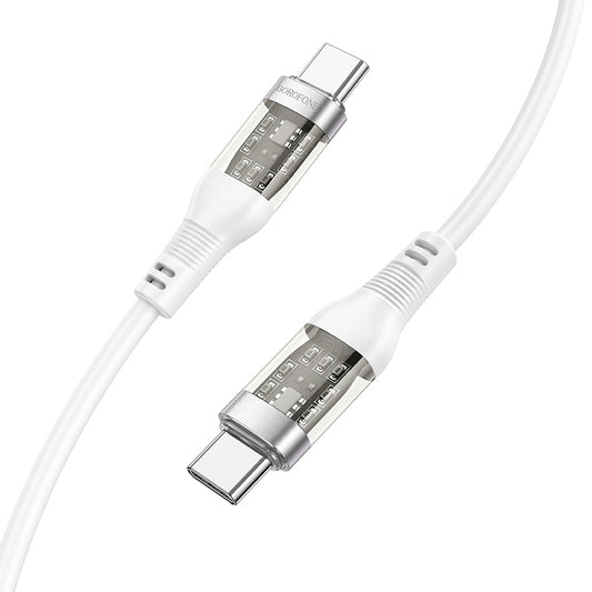 Borofone BU37 Transparent USB-C Cable | PD 60W, 1,2 m - MIZO.at