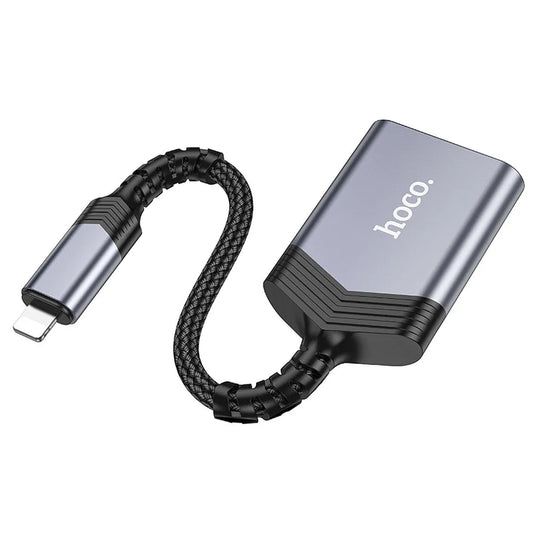 Hoco UA25 Kartenleser SD TF Lightning iPhone Grau - MIZO.at