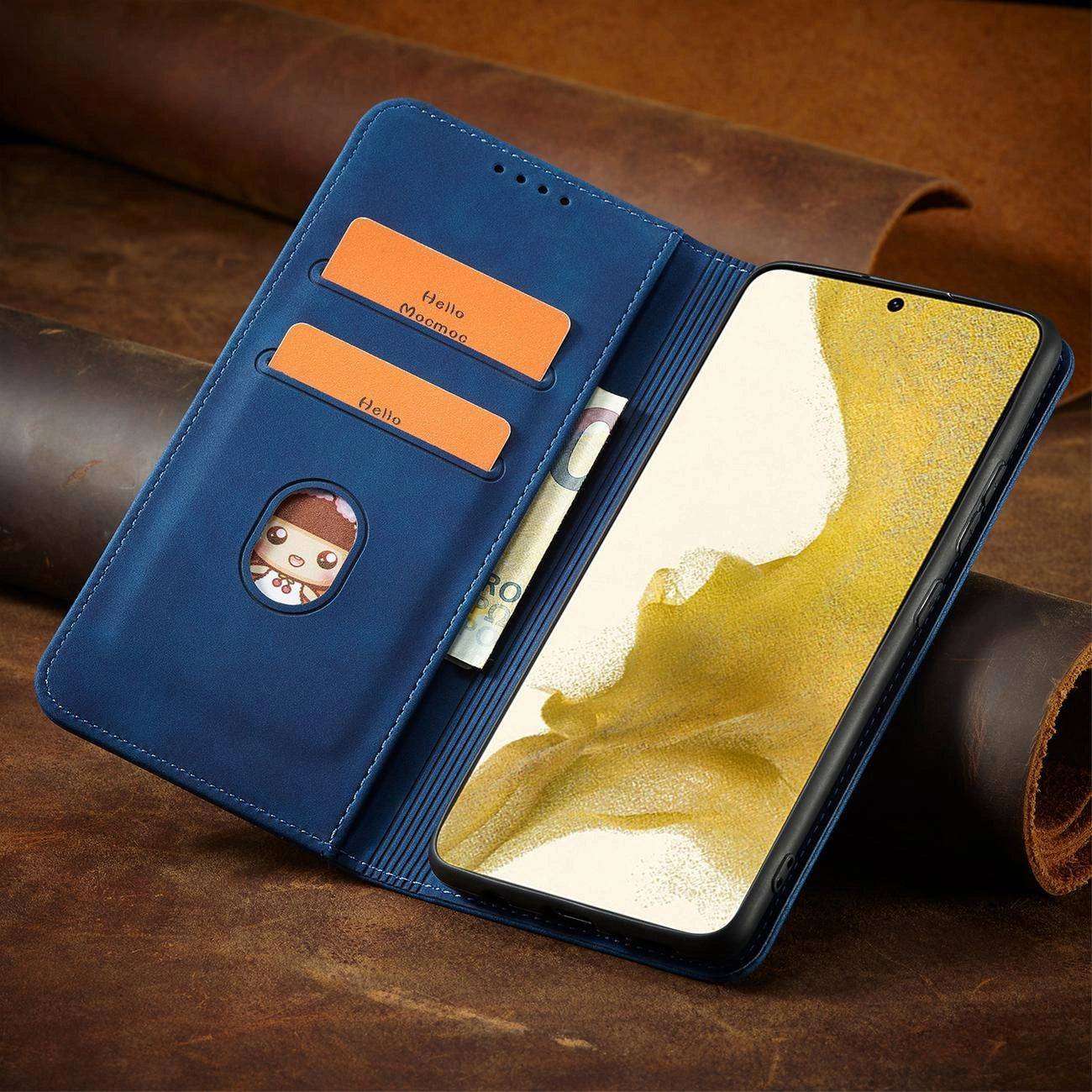 Samsung Galaxy S23 Magnet Fancy Case | Blue Flip Wallet Cover - MIZO.at