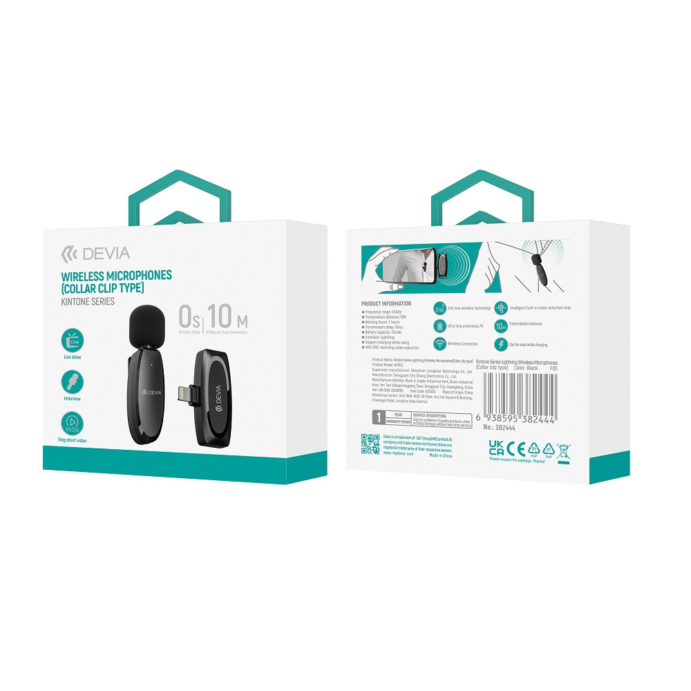 Devia Kintone Mic Lightning | Wireless Mic for iPhone - MIZO.at