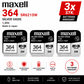 Maxell 364 SR621SW Silberoxid Knopfzelle Batterie 1,55V – 3 Stk. - MIZO.at