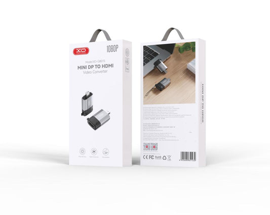 XO GB015 Mini DisplayPort to HDMI Adapter | 4K Gray - MIZO.at