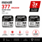 Maxell 377 SR626SW Silberoxid-Uhrenbatterie 3 Stk. 1,55V - MIZO.at