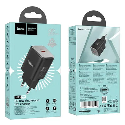 HOCO 30W GaN Charger Typ-C – PD & QC Starlight Schwarz - MIZO.at