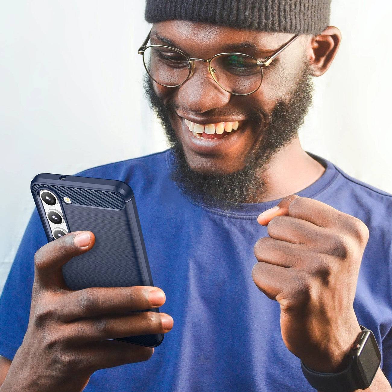 Samsung Galaxy S23 Carbon Case | Stylish Blue Protection - MIZO.at