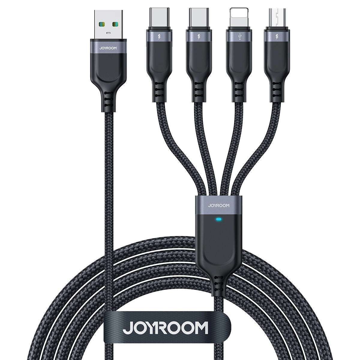 USB Type-C 2x Lightning & Micro USB Cable | 3.5A, 1.2m, Black - MIZO.at