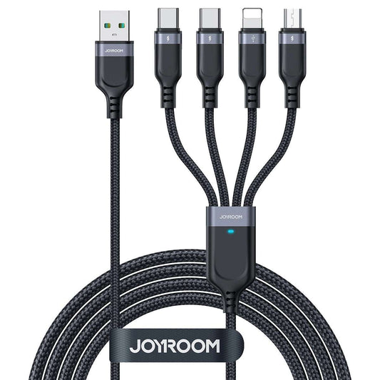 USB-Type-C auf 2x Lightning & Micro-USB Kabel, 1,2 m Schwarz – 3,5A Multi-Ladekabel - MIZO.at