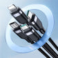 USB-Type-C auf 2x Lightning & Micro-USB Kabel, 1,2 m Schwarz – 3,5A Multi-Ladekabel - MIZO.at