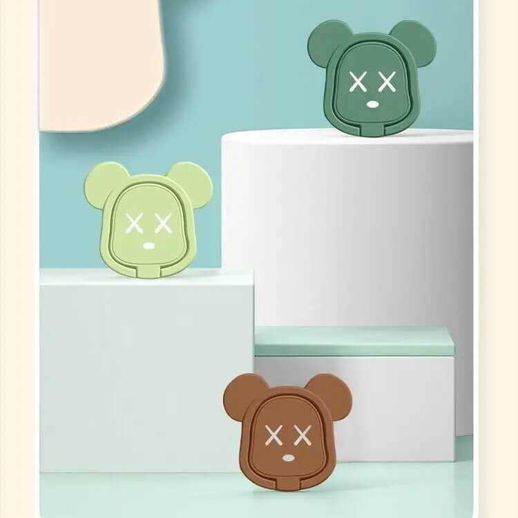 Bear Ring Holder | Light Green | Phone Stand & Finger Grip - MIZO.at