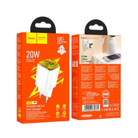 Hoco N52 20W Dual Ladegerät USB-A + USB-C QC3.0 PD Weiß - MIZO.at