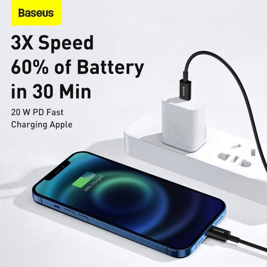 iPhone Ladekabel USB C auf Lightning 20W Schnellladen 1 m Baseus Schwarz - MIZO.at