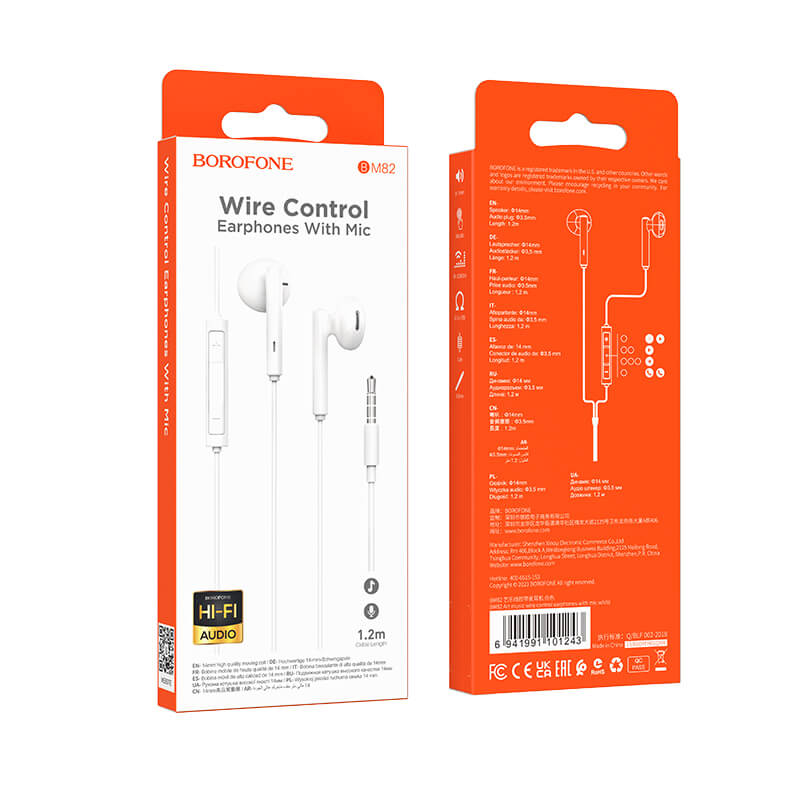 Borofone BM82 Art Music Headphones with Microphone | White - MIZO.at