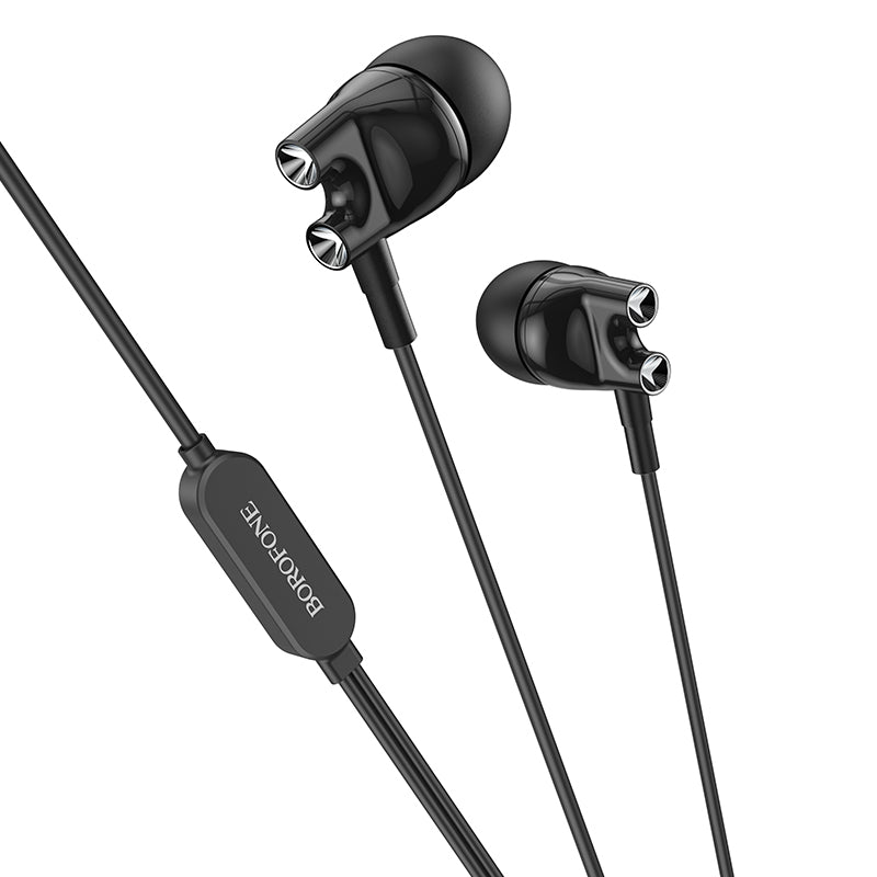 Borofone BM72 Majestic Black Headphones | Wired, 3.5mm Jack - MIZO.at