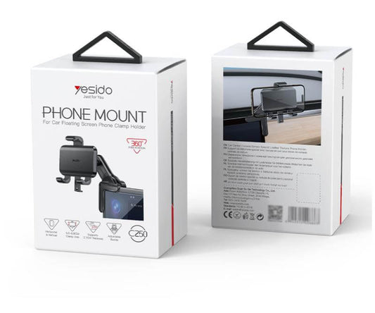 YESIDO Car Holder C250 | Screen Corner Mount – Black - MIZO.at