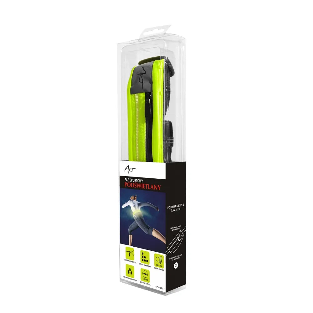 Art APS-01G Sport Belt mit Tasche und Licht Grün - MIZO.at