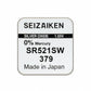 Seizaiken SEIKO 379 SR521SW Silberoxid Uhrbatterie - MIZO.at