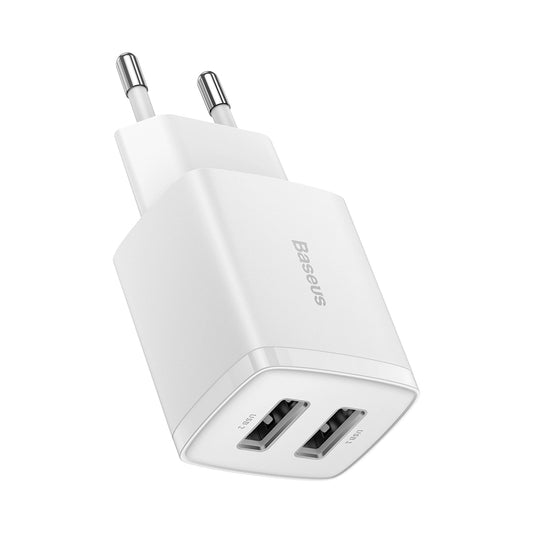 Baseus 10.5W Dual USB Charger Weiß Kompakt CCXJ010202 - MIZO.at