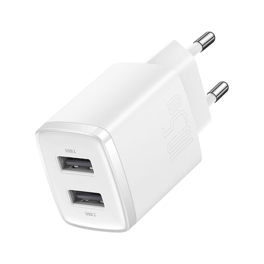 Baseus 10.5W Dual USB Charger Weiß Kompakt CCXJ010202 - MIZO.at