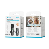 Unico Wireless Lavalier-Mikrofon Streaming – Lightning & Type-C Schwarz - MIZO.at
