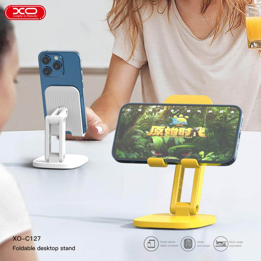 XO C127 Handy-Ständer Faltbar und Verstellbar Gelb - MIZO.at