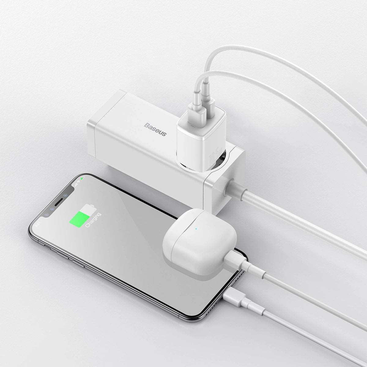 Baseus 10.5W Dual USB Charger Weiß Kompakt CCXJ010202 - MIZO.at